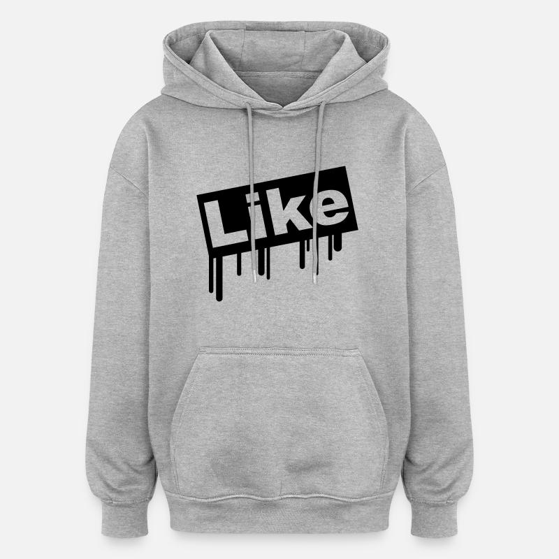 like - Sweat à capuche oversize unisexe - gris chiné