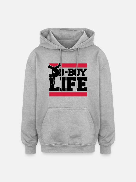b_boy_life_c2 - Oversized Unisex Hoodie - heather grey