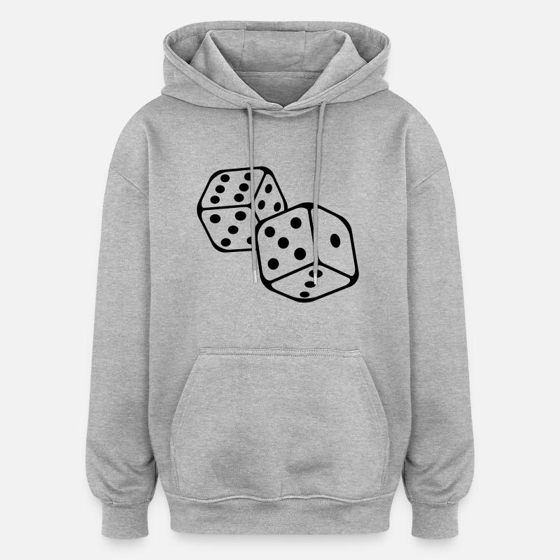 cubes__f1 - Sweat à capuche oversize unisexe - gris chiné