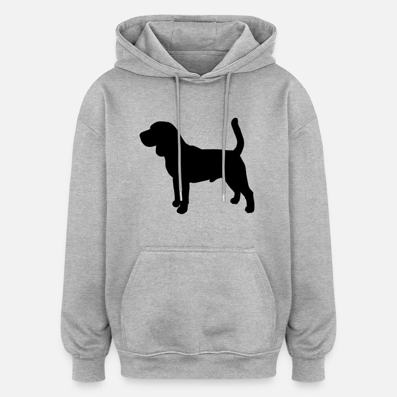 Beagle standing - Oversized Unisex Hoodie - heather grey