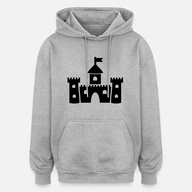 burg_aa1 - Sweat à capuche oversize unisexe - gris chiné