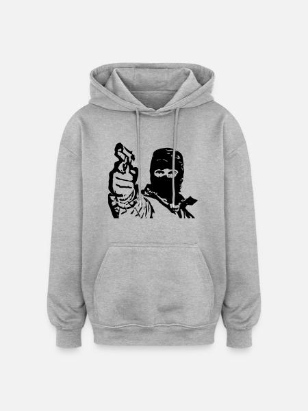 homme cagoule - Sweat à capuche oversize unisexe - gris chiné