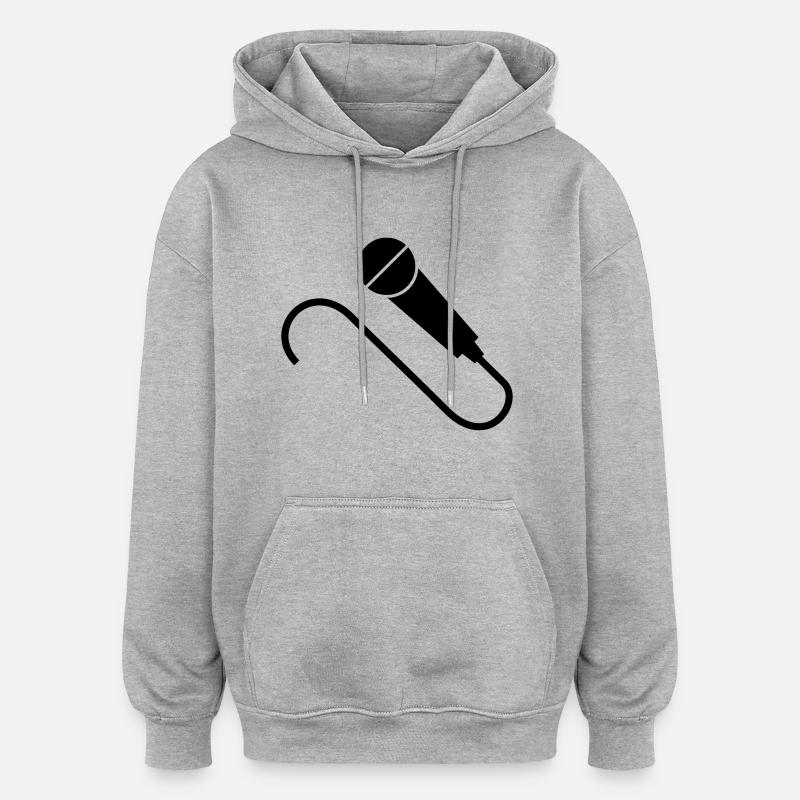 mic___f1 - Sweat à capuche oversize unisexe - gris chiné
