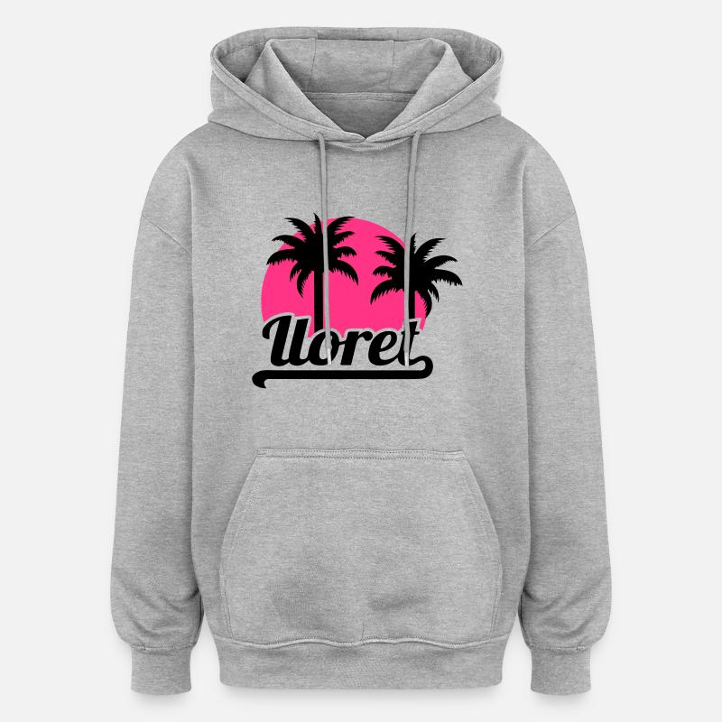 Lloret de Mar - Sweat à capuche oversize unisexe - gris chiné