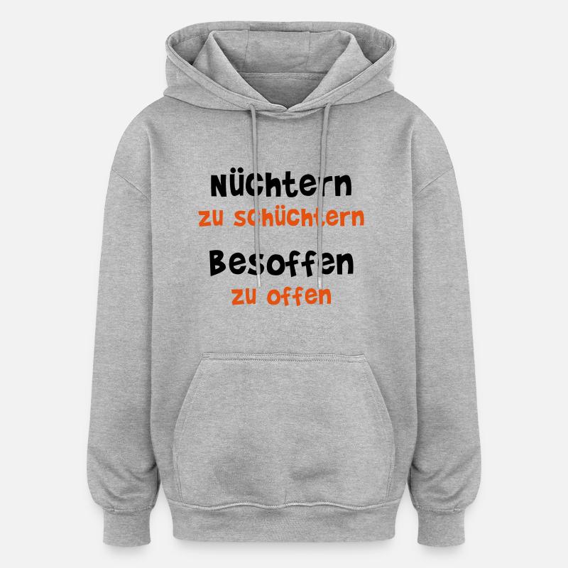 Le jeûne trop timide - Sweat à capuche oversize unisexe - gris chiné