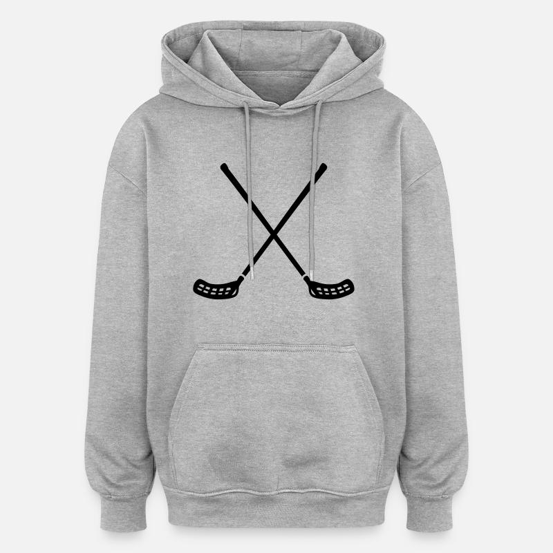 Floorball - Sweat à capuche oversize unisexe - gris chiné