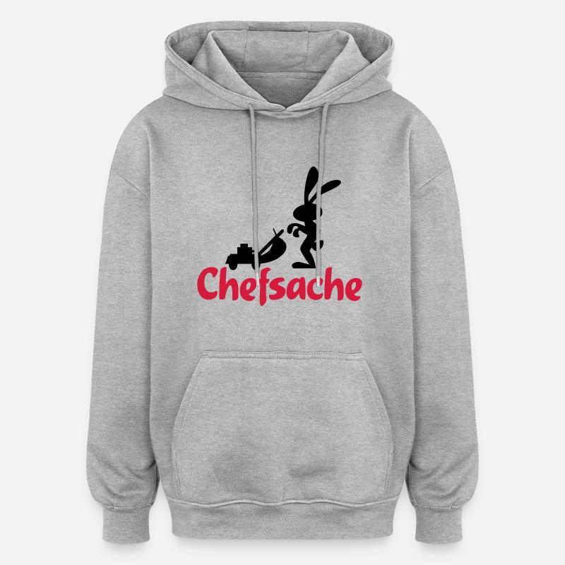 jardin - Sweat à capuche oversize unisexe - gris chiné