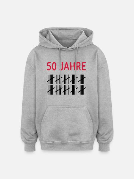 50 years - Oversized Unisex Hoodie - heather grey