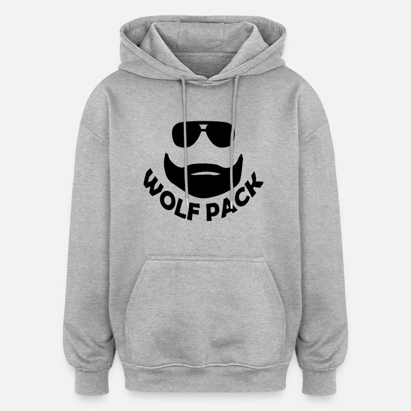 wolf pack - Sweat à capuche oversize unisexe - gris chiné