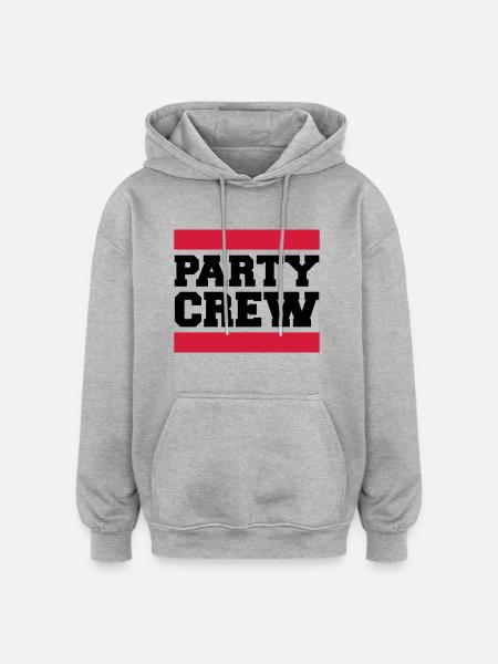 Party Crew Design - Oversized Unisex Hoodie - heather grey