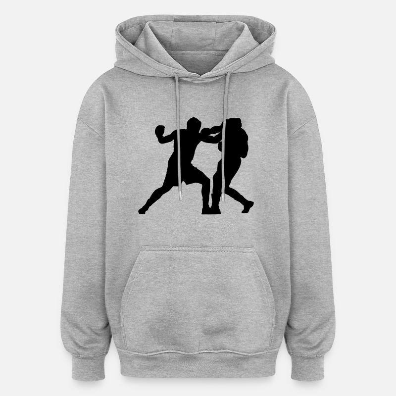 boxeurs - Sweat à capuche oversize unisexe - gris chiné