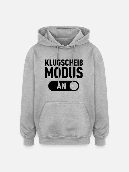 Klugscheiß Modus (An) - Oversized Unisex Hoodie - Grau meliert