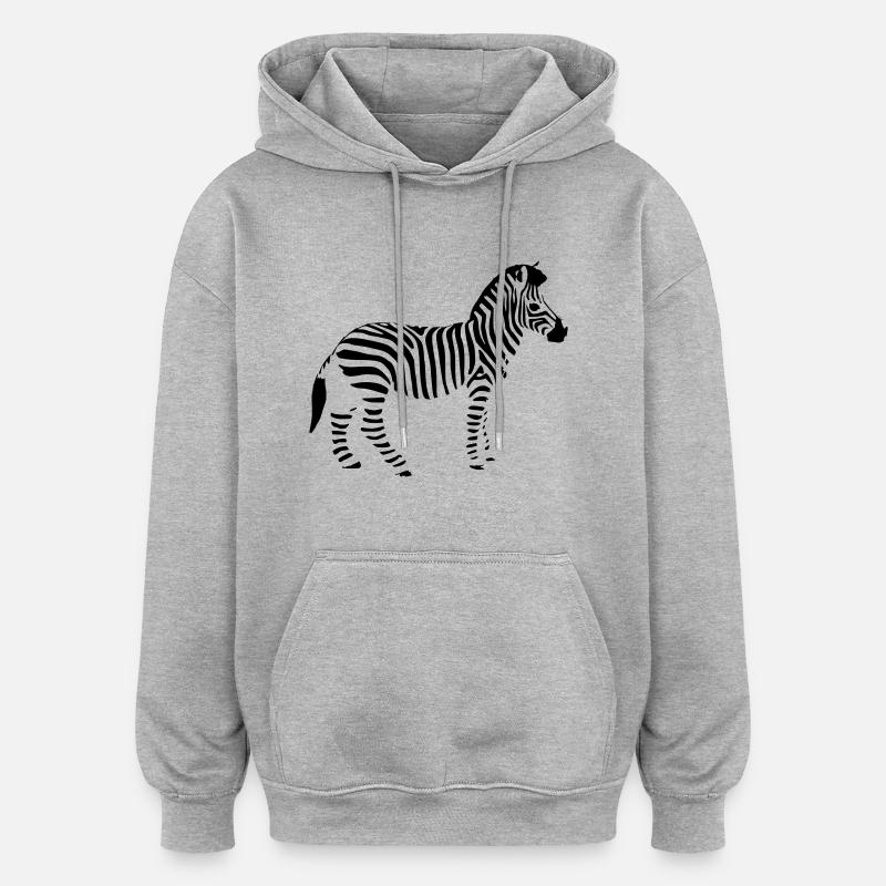 zebre - Sweat à capuche oversize unisexe - gris chiné