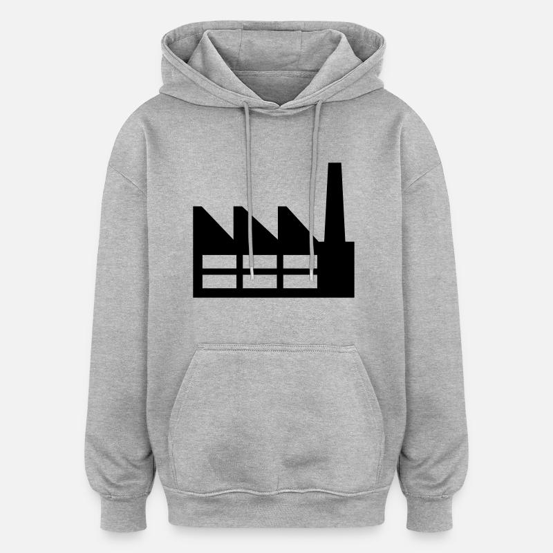 Fabrik - Oversized Unisex Hoodie - Grau meliert