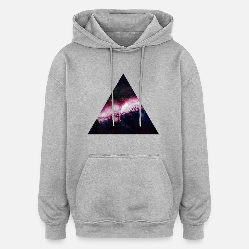 triangle galaxy - Oversized Unisex Hoodie - heather grey