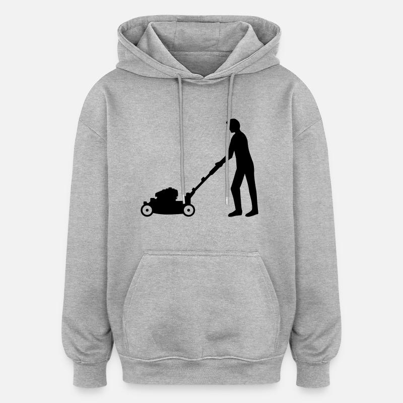 Rasenmäher - Oversized Unisex Hoodie - Grau meliert