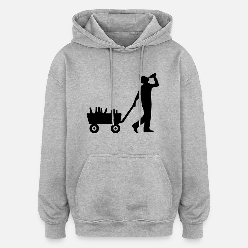Alkohol - Oversized Unisex Hoodie - Grau meliert