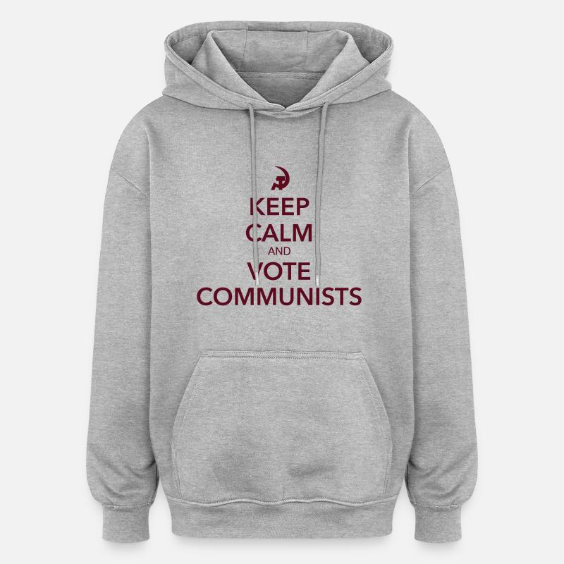 Vote communists - Sweat à capuche oversize unisexe - gris chiné