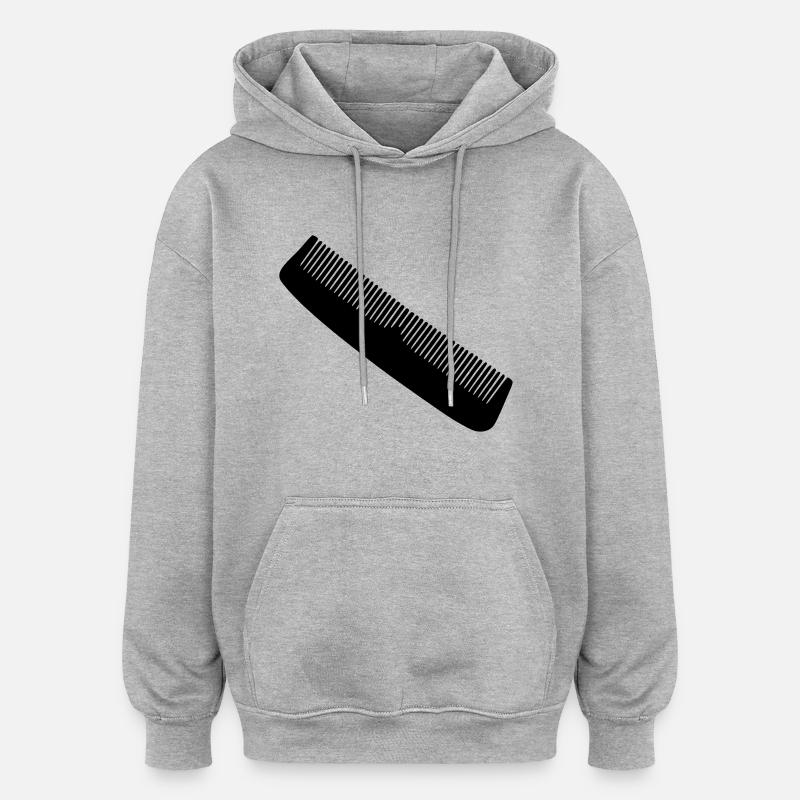 Peigne - Sweat à capuche oversize unisexe - gris chiné