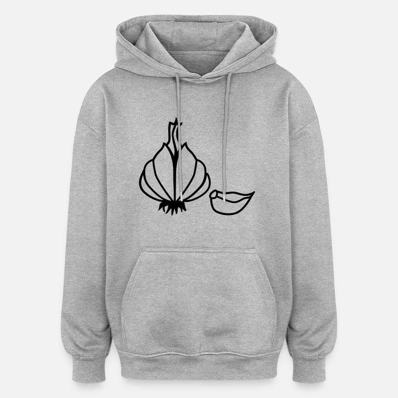 Ail - Sweat à capuche oversize unisexe - gris chiné