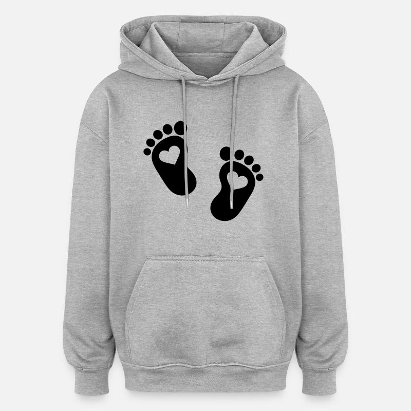 Bébé Pieds - Sweat à capuche oversize unisexe - gris chiné