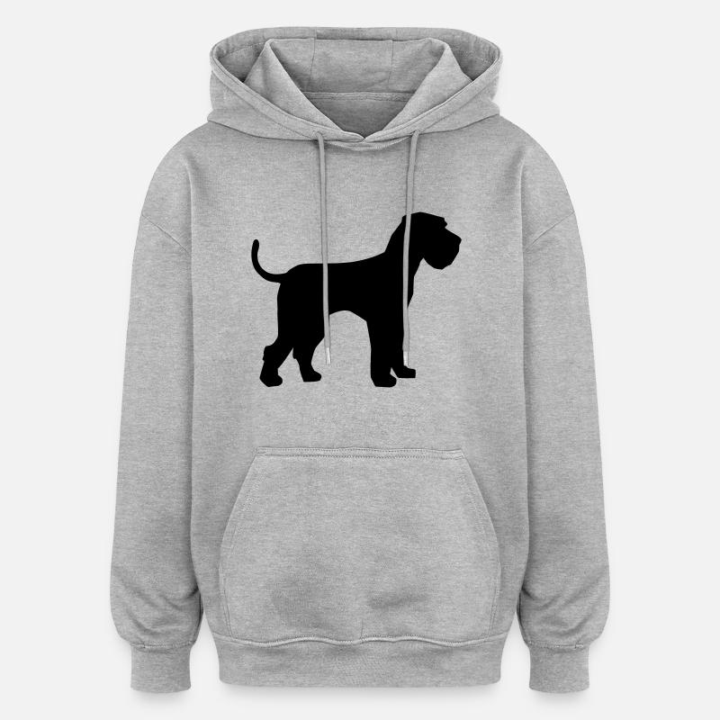 Schnauzer géant - Sweat à capuche oversize unisexe - gris chiné