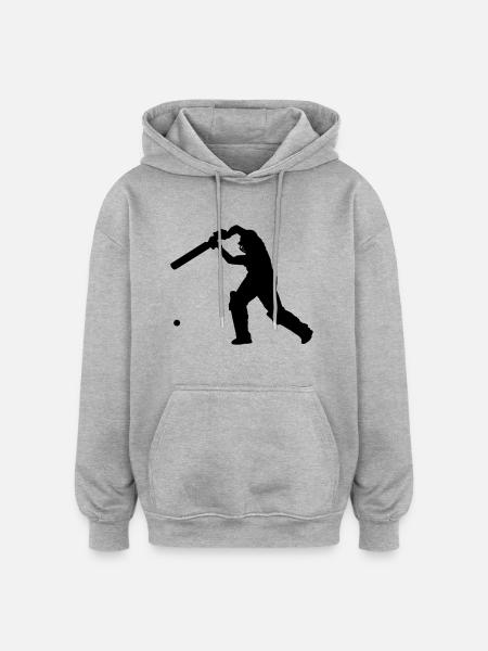 Cricket Player 2 (Vector) - Oversized Unisex Hoodie - heather grey