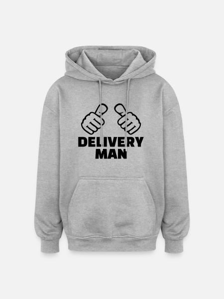 Delivery man - Oversized Unisex Hoodie - heather grey