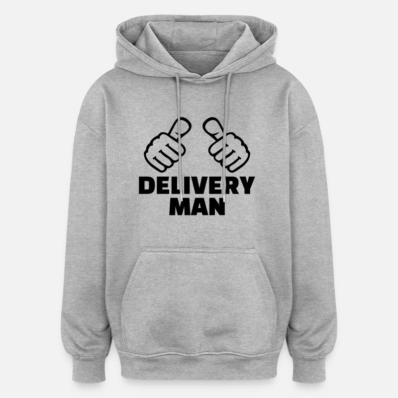 Paketbote - Oversized Unisex Hoodie - Grau meliert