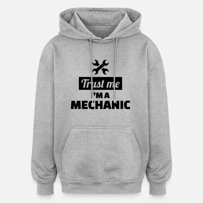 Mécanicien - Sweat à capuche oversize unisexe - gris chiné