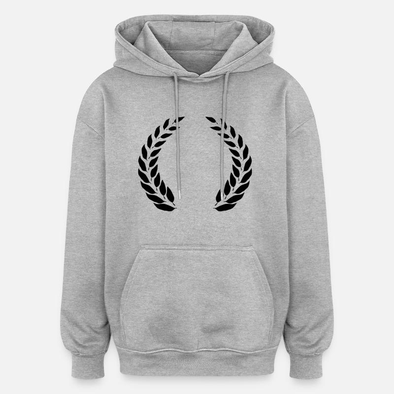 Conception de couronne de laurier - Sweat à capuche oversize unisexe - gris chiné