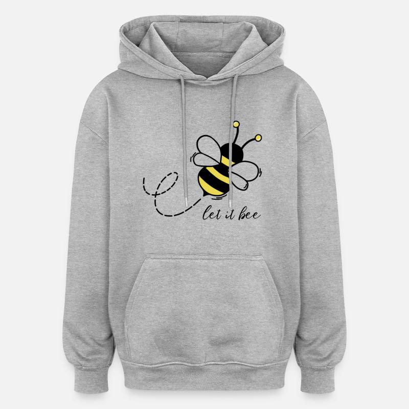 Let it be bee - Oversized Unisex Hoodie - Grau meliert