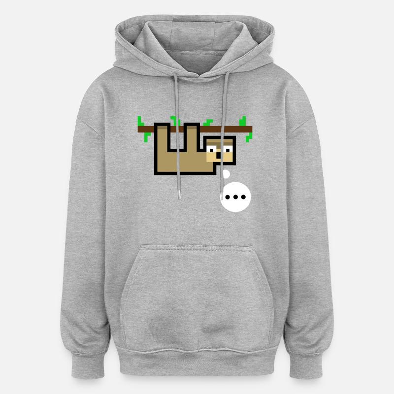 Faultier ist sprachlos - Oversized Unisex Hoodie - Grau meliert