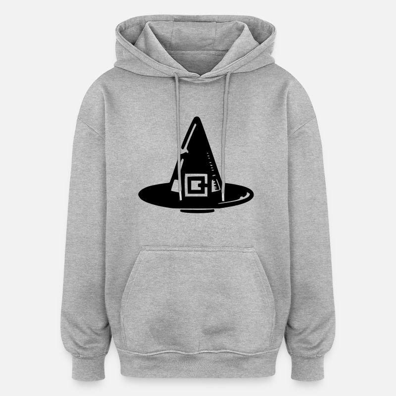 Chapeau sorcière - Sweat à capuche oversize unisexe - gris chiné