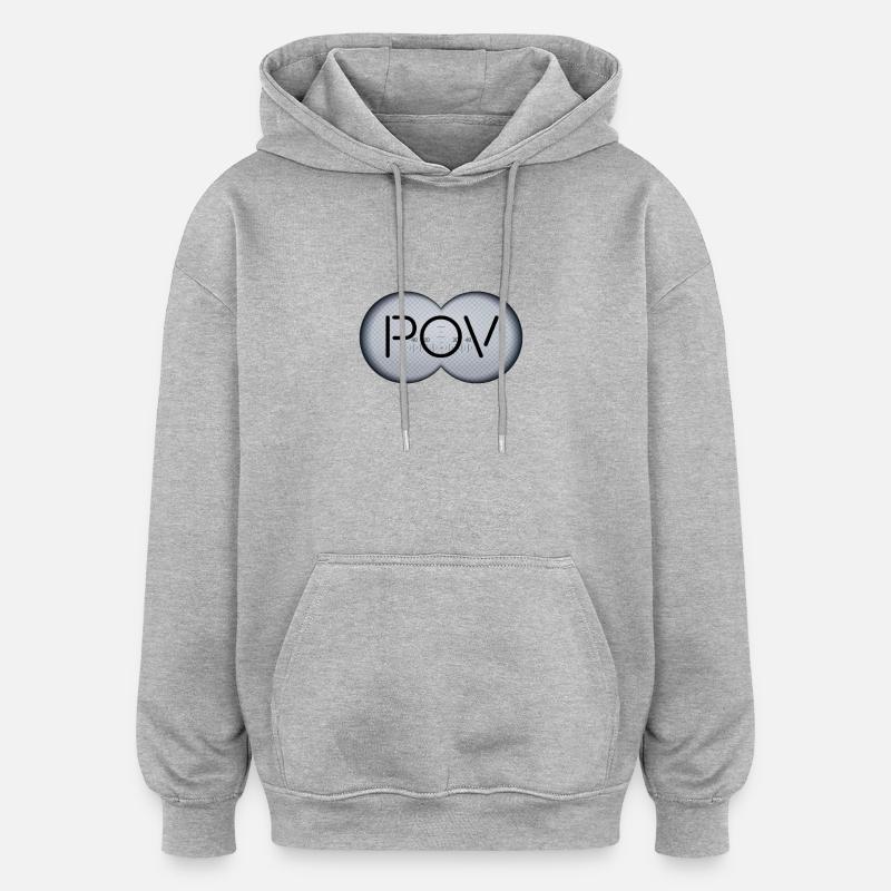 POV - Sweat à capuche oversize unisexe - gris chiné
