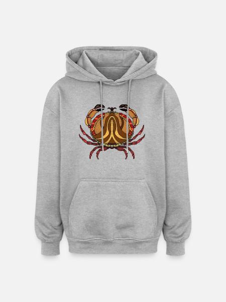Krebs - Oversized Unisex Hoodie - Grau meliert