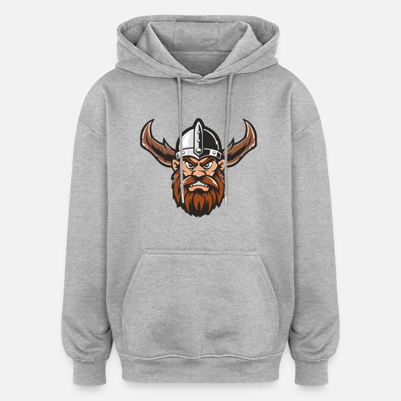 Vikings 1 - Sweat à capuche oversize unisexe - gris chiné