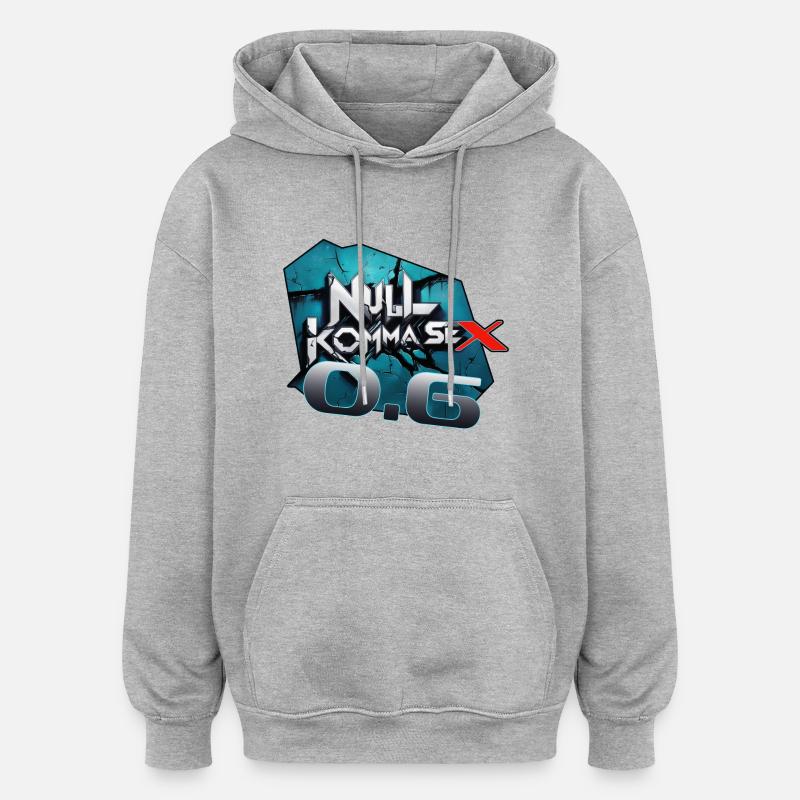 Nullkomma sechs - Oversized Unisex Hoodie - Grau meliert
