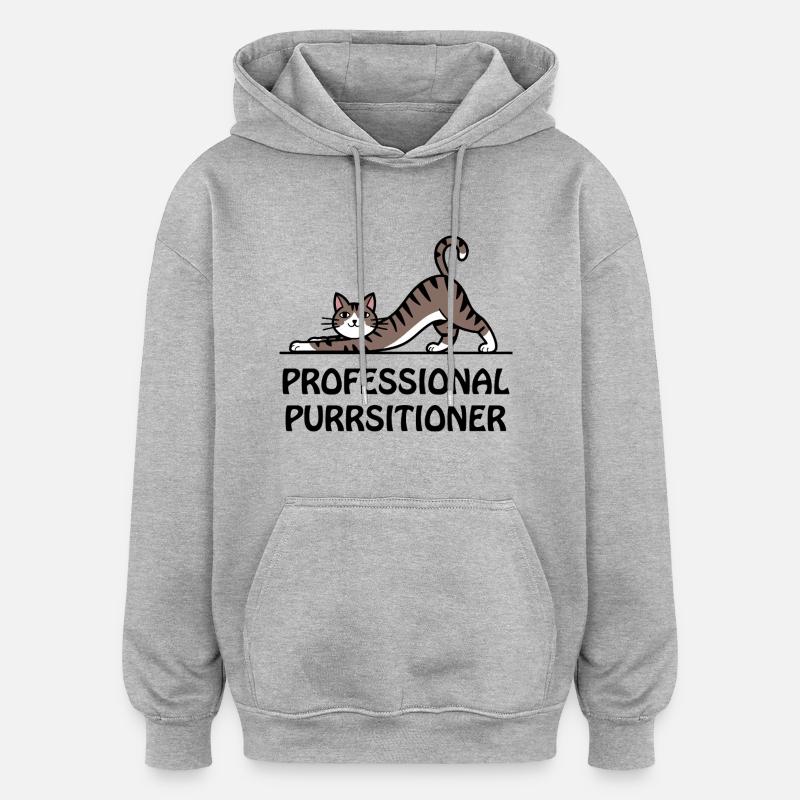 Animal - Professional Purrsitioner - Sweat à capuche oversize unisexe - gris chiné