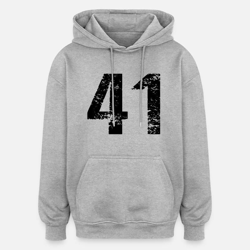 Maillot à 41 numéros - Sweat à capuche oversize unisexe - gris chiné