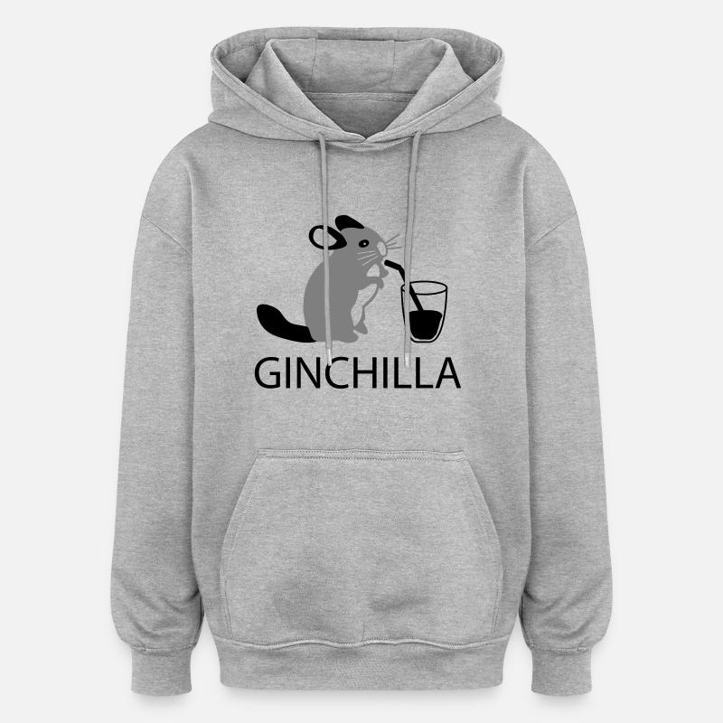 ginchilla - Gin and chilling - Oversized Unisex Hoodie - heather grey