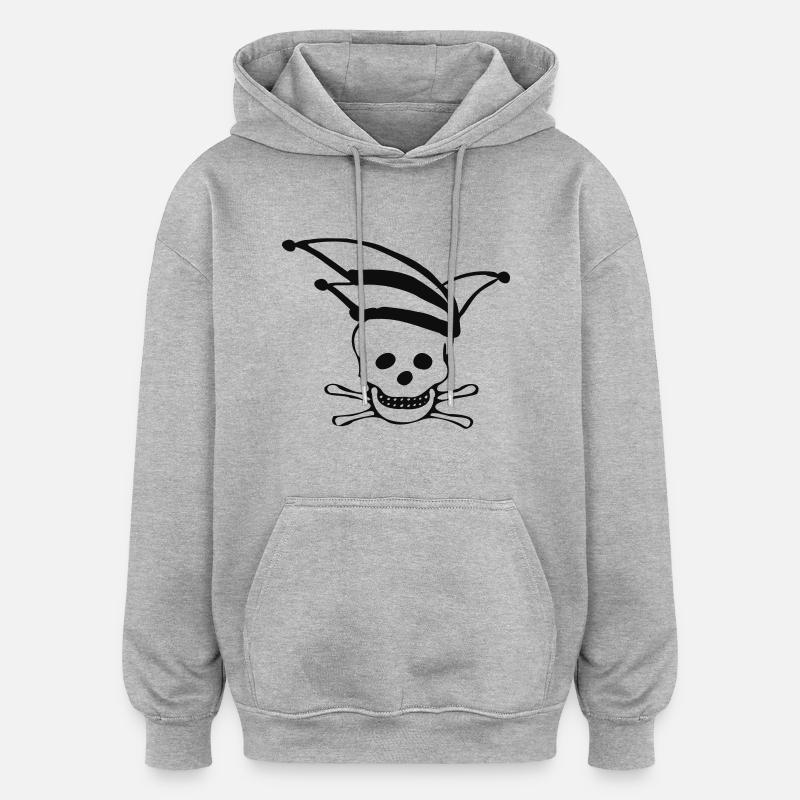 crâne carnaval - Sweat à capuche oversize unisexe - gris chiné