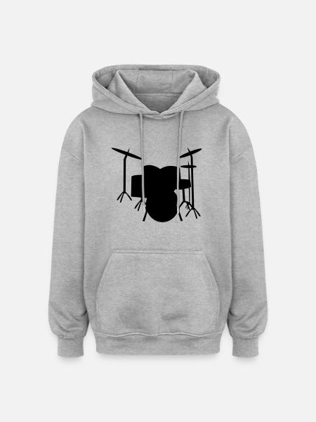 Drums Schlagzeug Drum - Oversized Unisex Hoodie - Grau meliert