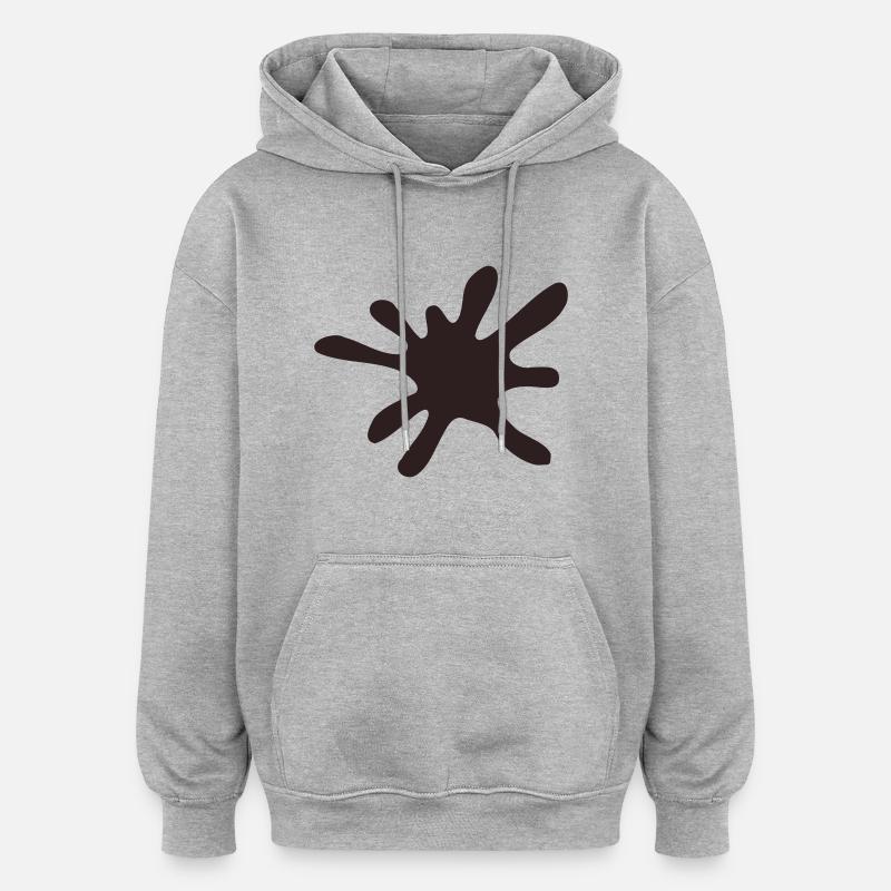 Klecks - Oversized Unisex Hoodie - Grau meliert