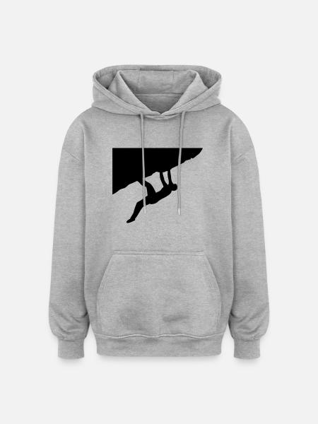 Klettern - Oversized Unisex Hoodie - Grau meliert