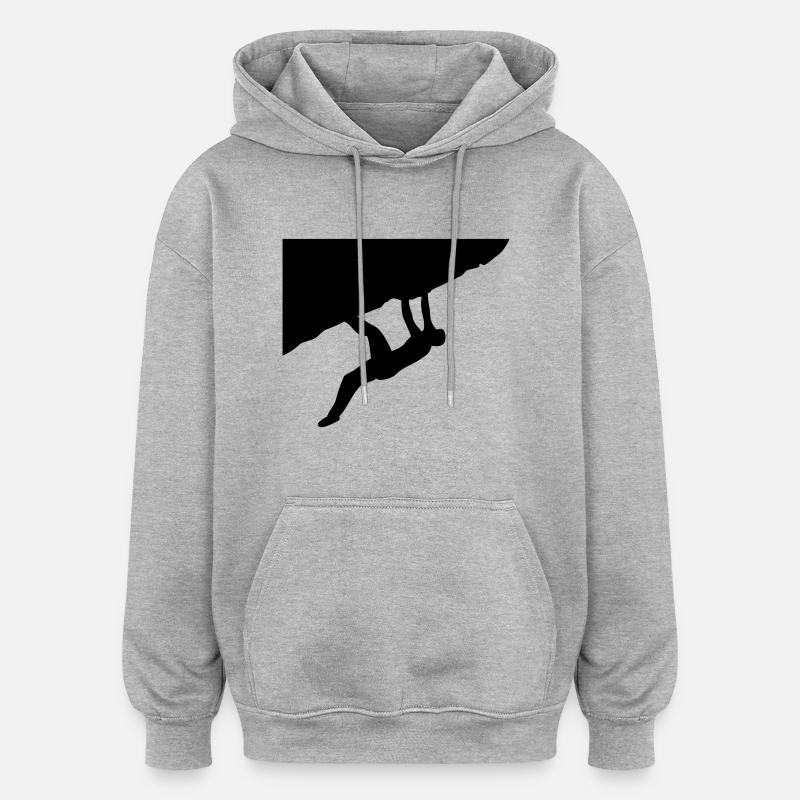 Klettern - Oversized Unisex Hoodie - Grau meliert