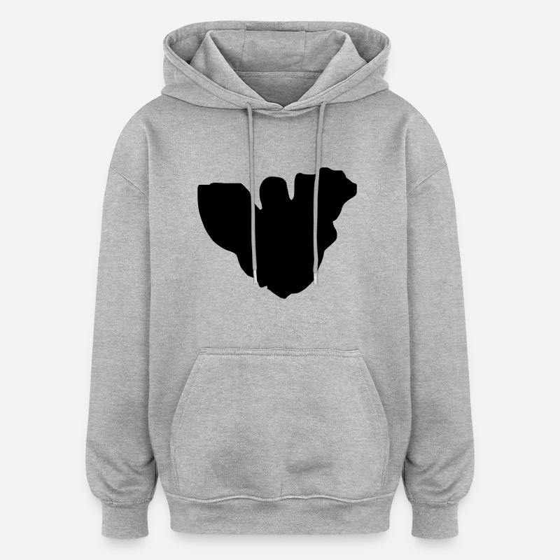 moorea map - Sweat à capuche oversize unisexe - gris chiné