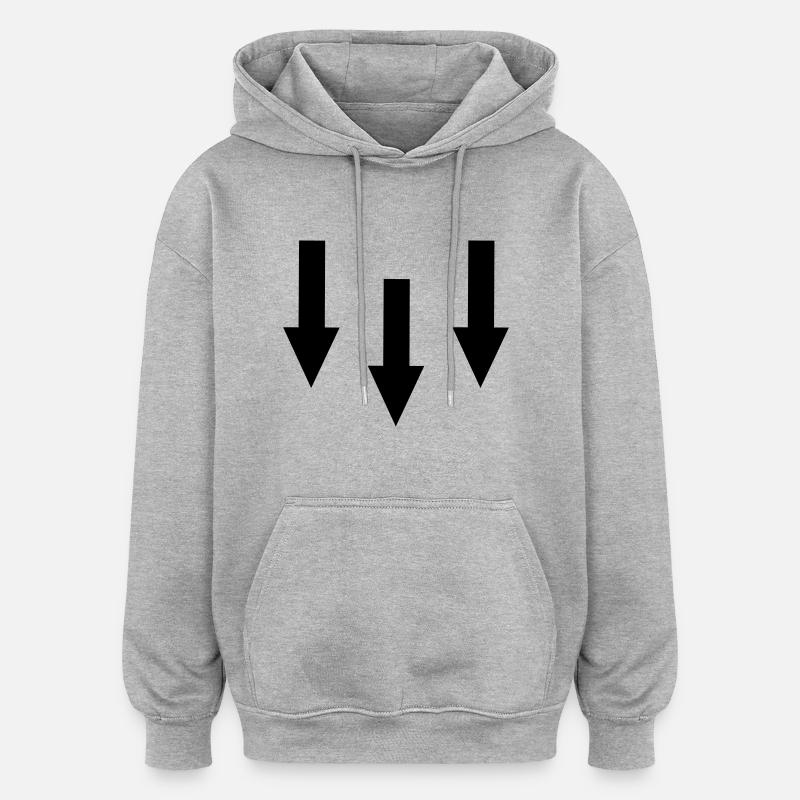 flèches - Sweat à capuche oversize unisexe - gris chiné