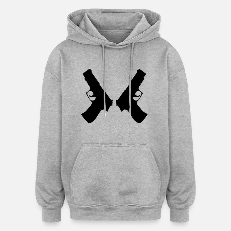 gun 2 mal - Oversized Unisex Hoodie - Grau meliert