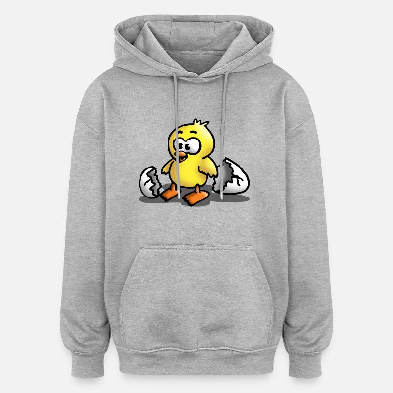 kueken_e - Sweat à capuche oversize unisexe - gris chiné